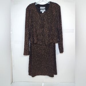 Carol Anderson Vintage Elegant Black and Gold Women's Dress Size (8)